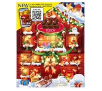 Christmas Advent Calendar 2024 250g - Teddy Bear - Adults Kids - Milk/Swiss Chocolate Truffles - Chocolate Reindeer
