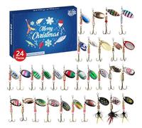 Christmas Advent Calendar 2024 - Advent Calendar with Fishing Lures 2024 | Fishing Bait Tackle Kit Set | Advent Calendar 2024, Fishing Bait Set for Co