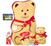 Christmas Advent calendar 2024 - TJMolten gift tag for LARGE milk chocolate teddy, Lindt chocolate Reindeer, Lindor Swiss Chocolate Truffles, 310 g - Lindt Advent - Lindt teddy 3D - (chocolate advent)