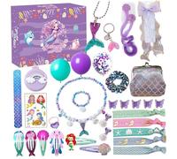 Christmas Advent Calendar 2025 24-Day Mermaid Toys Include Handbag Necklace Hair Accessories Girl Toys for Daughter Niece Christmas Birthday Holiday| Countdown