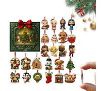 Christmas Advent Calendar 2025,24 Days Christmas Countdown Calendar 2025 with Xmas Factors Figures Pendant Advent Calendars for Tree Decorations