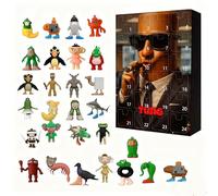Christmas Advent Calendar 2025,24 Days Christmas Countdown Calendar with Brainrot Meme Shark Figures Toys,Funny Animals,Unique Key Chain,Decorations Gifts for Fans Office Room Figurine Decor (24Pcs)