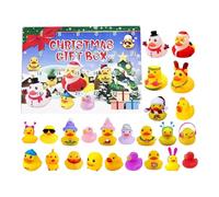Christmas Advent Calendar 2025, 24 Days Christmas Countdown Rubber Ducks for Boys Girls Toddlers Kids, Xmas Party Favor Gifts, Rubber Ducky Bath Toys, Kids Xmas Fun Gifts (Yellow)