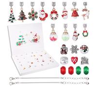 Christmas Advent Calendar 2025,24 Days Christmas Countdown with Charms Beads and Bracelets,Christm-as DIY Jewelry Making Kit with Charms Birthday Party Surprise Gift