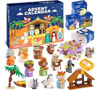 Christmas Advent Calendar 2025,24 Days of Nativity Scene Set Building Blocks Christmas Countdown, Advent Calendars Toy Gift for Christmas Party Favors (A)