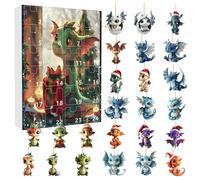 Christmas Advent Calendar 2025, Advent Calendar 2025 Kids, 24 Day Christmas Countdown with 2D Flat Hanging Dragon Decor, Gift for Dragon Lovers