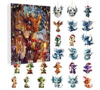 Christmas Advent Calendar 2025, Advent Calendar Kids, 24 Day Christmas Countdown with 2D Flat Hanging Dragon Decor, Gift for Dragon Lovers