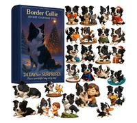 Christmas Advent Calendar 2025, Christmas Countdown Calendars Packed with 24 Days of Holiday Surprises, Decorated With Realistic Border Collie Pendant, Suitable for Children, Boys and Girls (Blue)