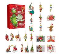 Christmas Advent Calendar 2025,Countdown Calendar before Christmas,24 Collectible Surprises Grinch Doll Figures,Christmas Tree Ornaments,The Ideal Christmas Gifts for Boys, Girls, and Teenagers (A)
