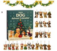 Christmas Advent Calendar 2025 Cute 2D Dog Hanging Ornament, 24 Days Countdown Calendar with Christmas Tree Ornaments, Xmas Gift for Boys Girls & Kids