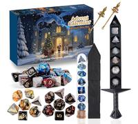 Christmas Advent Calendar 2025, Mystery DND Dice Set Vacation Advent Calendar 24 Days, Surprise D&D Gifts, Suitable for Dungeons and Dragons RPG, MTG, Role Playing Table Game