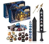 Christmas Advent Calendar 2025, Mystery DND Dice Set Vacation Advent Calendar 24 Days, Surprise D&D Gifts, Suitable for Dungeons and Dragons RPG, MTG, Role Playing Table Game (Blue-2Pcs)