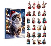 Christmas Advent Calendar 2026, 24-Day Countdown with 24 Ornaments (Christmas Cat)