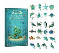 Christmas Advent Calendar 2026, 24-Day Countdown with 24 Ornaments (Ocean World)