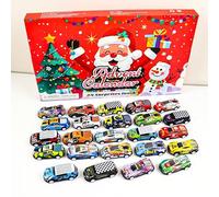 Christmas Advent Calendar 24-Day Countdown - Blind Box Series with Small Race Car Models,Great Gift & Decor