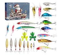 Christmas Advent Calendar 24 Days Christmas Countdown Advent Calendar 2024 Fishing Tackle Set Fishing Set Men Teen Boys Anglers Fishing Christmas Countdown Fishing Advent Calendar (Blue, One Size)