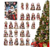 Christmas Advent Calendar - 24 Days Countdown Countdown Jesus Pendant - Festive 2D Acrylic Wall Decoration for Gatherings and Parties