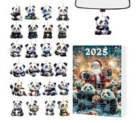 Christmas Advent Calendar 24 Pieces Countdown - 2025 Toys Pendants | 2D Panda Ornament | For Festive Door Handle, Christmas Stockings, Fireplace Coat, Backpack, Etc.