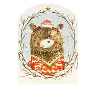 Christmas Advent Calendar 24 Windows 100% Recyclable with illustration by Sarah Curedale (Festive Bear)