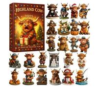 Christmas Advent Calendar - 26x18x3cm Acrylic Pendants 2D Animals, Decorative Countdown Toys, Wall Accessories Home Kitchen Living Room | Holiday Gift For Kids Adults Cumpl