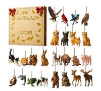 Christmas Advent Calendar Animals 2025-24 2D Acrylic Decorations Hanging Ornaments For Accounts For Interior Decorators Holiday Planners.