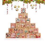 Christmas Advent Calendar Box, 24 Empty Advent Calendar Boxes to Fill Christmas Countdown Gift Box with Number Christmas DIY Gift Wrapping Decoration for Kids Adults Home Office