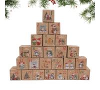 Christmas Advent Calendar Boxes, Christmas 24 Days Advent Calendar Accessories, 24 Pieces Decorative Boxes with Number, for Children, Adults, Party, Birthday, Wedding, Event, Fireplace, Bedroom