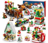 Christmas Advent Calendar Building Set 2025 - Countdown Playset 24 Collectible Surprises, 1099 PCS Christmas Toy Tree Cottage Santa Building Block Set, Gifts for Kids Boys Girls Ages 3-12+