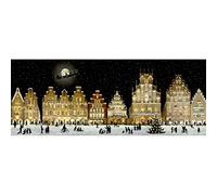 Christmas Advent Calendar Christmas Town At Night | Cityscape Silhouette Advent Calendar Picture Advent Calendar | Paper Advent Calendar Traditional Advent Calendar