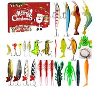 Christmas Advent Calendar | Countdown Calendar 24 Days | Artificial Bait Tackle Saltwater | Adult Men Passionate Father Grandfather