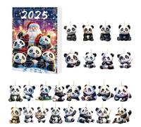 Christmas Advent Calendar - Countdown Calendar with Acrylic Ornament Panda 2025 | Cute 24 Day Pendant Decoration | Christmas Tree Decorations For Kids And A