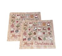 Christmas Advent Calendar Cross-Stitch Kit, 25-Day Countdown with Holiday Mini Designs, DIY Christmas Cross Stitch Decoration Craft Kits, Includes Fabric & Thread for Festive Stitching (2Pcs)