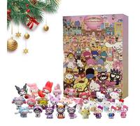 Christmas Advent Calendar,Cute Cartoon Countdown Calendar 24 Christmas Cute Character Anime Figures Christmas Collectible Anime Cartoon Doll Ornament Toys for Kids