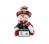 Christmas Advent Calendar,Cute Countdown Calendar,Christmas Calendar Ornament,Santa Claus Countdown Block(Snowman)