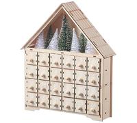 Christmas Advent Calendar Fillable Advent Calendar with 24 Drawers White Wooden Advent Calendar with Christmas Tree & LED Lights Christmas Decorations Christmas Countdown Calendar for Adults Kids Gift