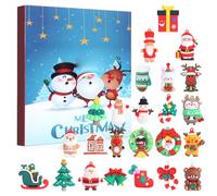 Christmas Advent Calendar for Kids Holiday Countdown Calendar with 24 Pcs Exquisite Lovely Doll Key Ring Christmas Theme, Kids Gift Idea for Christmas