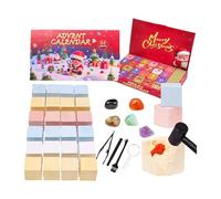 Christmas Advent Calendar,Gemstone Dig Kit Advent Calendar - Dig Up 24 Real Gemstones, Rock,Crystals, Gem Digging Kit, Gift for Girls and Boys, Crystal Advent Calendar (D)