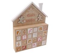 Christmas Advent Calendar Gingerbread House 3D Wooden with Pull out Drawers 35cm