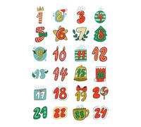 Christmas Advent Calendar Numbers Stickers,24 Days Christmas Countdown Calendar Stickers,Christmas 1-24 Number Stickers,Christmas Craft Advent Sticker for Xmas DIY Gift Boxes Bags Decor