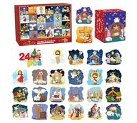 Christmas Advent Calendar Puzzle, Advent Calendar with Countdown to Christmas, Nativity Calendar Christmas Puzzles - Jigsaw Puzzle Advent Calendar Home Party Decorations