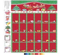 Christmas Advent Calendar Red and Green Cotton Quilting Panel Fabric Nutex 88760