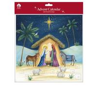 Christmas Advent Calendar - Religious Mary Joseph Nativity Scene 11 x 11"