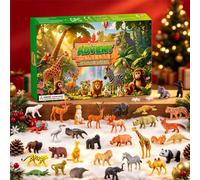 Christmas Advent Calendar with 24 Wild Animal Toys, Xmas Countdown Calendar | 24 Day Xmas Countdown Calendar, with 24 Unique 3D Printed Animals Figurines Toys, for Xmas Stocking Stuffers Gift for Kids