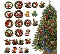 Christmas Advent Calendar with Dragon 2025-2D Hanging Acrylic Decoration 24 Days - Dragon Christmas Countdown Pendant, for Tree Car Mirror Wall