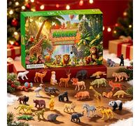 Christmas Advent Calendar with Mini Wild Animal Toy Xmas Countdown Kid Gift | 24 Day Xmas Countdown Calendar, with 24 Unique 3D Printed Animals Figurines Toys, for Xmas Stocking Stuffers Gift for Kids