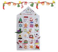 Christmas Advent Calendar with Pockets | Empty Countdown Calendar to Fill | Reusable 24 Days Fabric Calendar for Holiday Home Decoration, Christmas Countdown Fabric Calendar