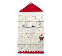 Christmas Advent Calendar with Pockets Wall Hanging Bag,Fabric Advent Calendar,Canvas Hanging Bag Wall Hanging Sundries Organizing Calendar 24 Digits Christmas Bag Countdown Decoration (Red)