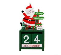 Christmas Advent Calendar Wooden Santa Figure for perpetual Date Cube Holiday Decor Desktop Display 3x1.5x5.5 Inch(The old people)