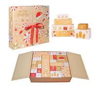 Christmas Advent Calendars - 24 Colorful Reusable Boxes for Filling, Empty Boxes Fillable Countdown Advent Calendars, DIY Friendly Gifts for Kid Adult (gold color)