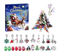 Christmas Advent Calendars Bracelet | Cute Fashion Handmade Jewelry Making Kit With Light, Christmas Advent Bracelet, 24 Days Countdown Christmas Charm Bead For Boys Girls